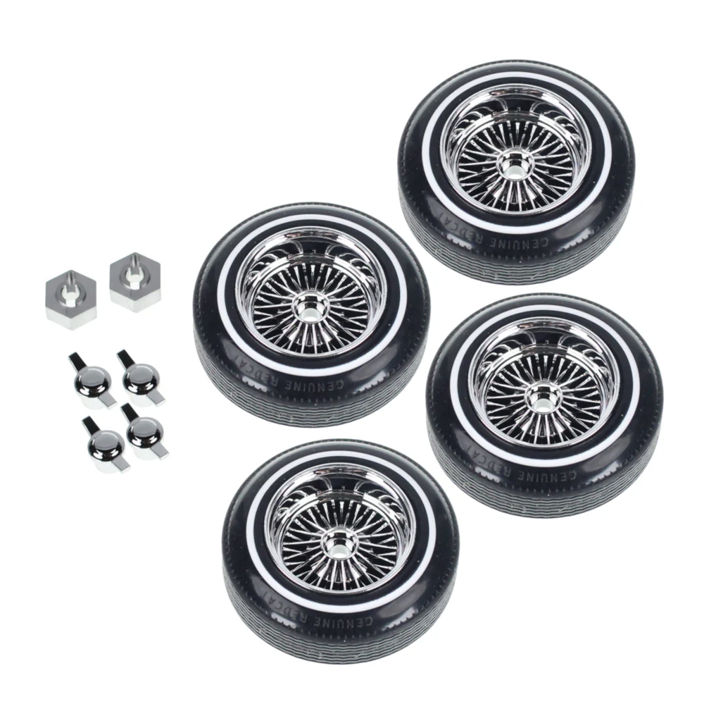 Redcat Chrome Wheel & Tire with Center Knockoff (W/2pcs